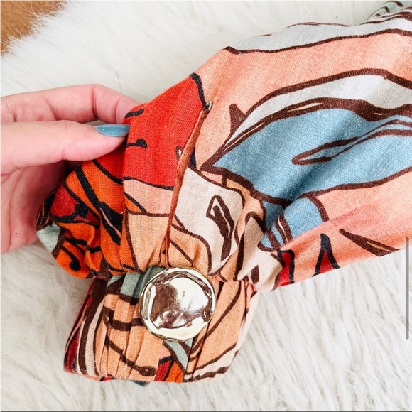 Nicholas Asilah Tie-Front Cutout Linen Midi Dress - Size US 4 - Picture 9 of 10